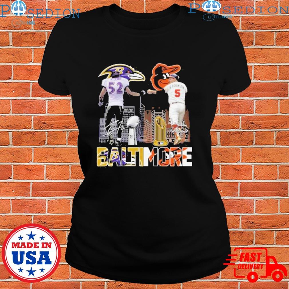 Baltimore ravens orioles lewis and robinson city champions shirt