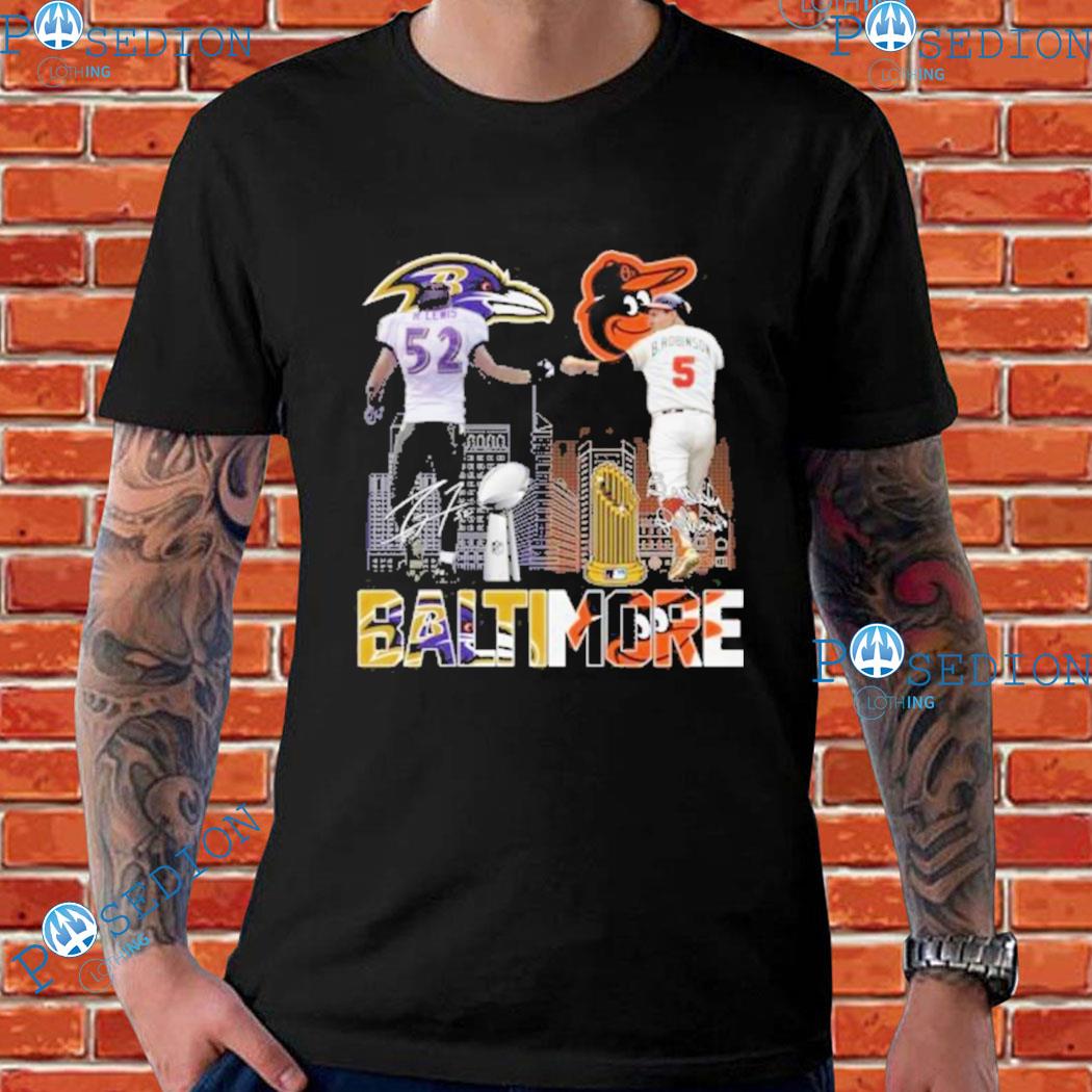 Baltimore ravens orioles lewis and robinson city champions signatures T- shirt, hoodie, sweater, long sleeve and tank top