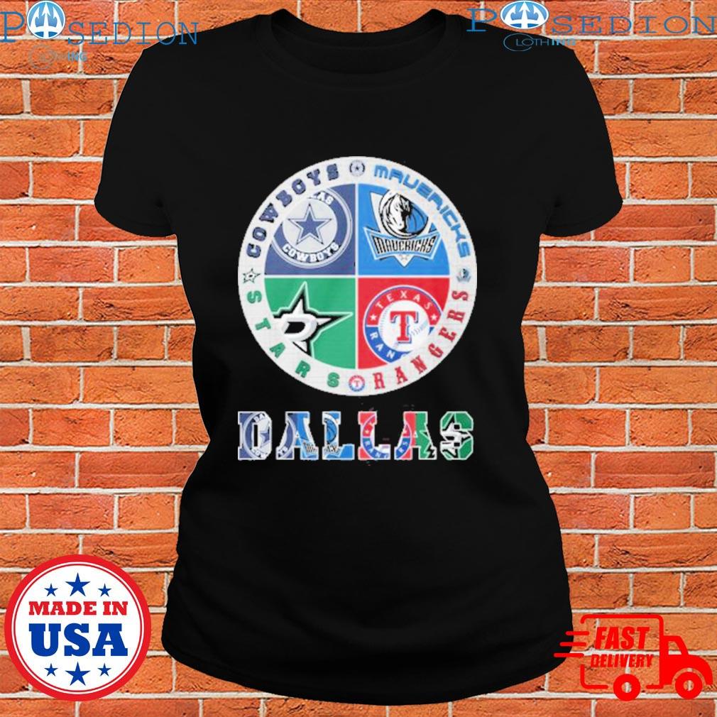 Official dallas Cowboys Mavericks Stars And Rangers Logo Shirt