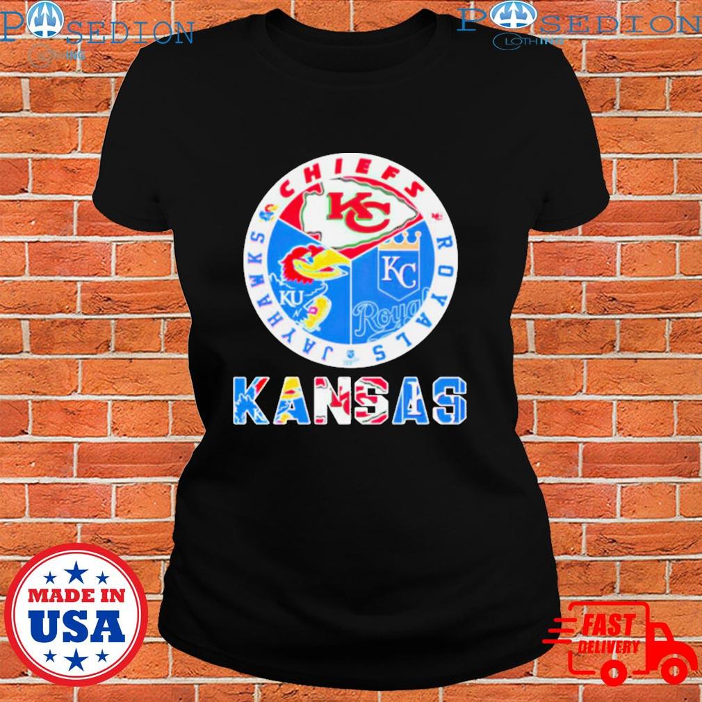 Design kansas circle logo sport teams Chiefs royals jayhawks shirt, hoodie,  sweater, long sleeve and tank top