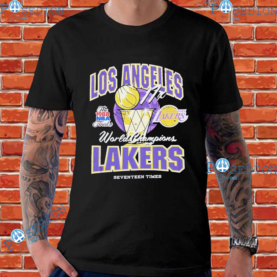 Los angeles Lakers vintage world champions seventeen times history NBA T- shirts, hoodie, sweater, long sleeve and tank top