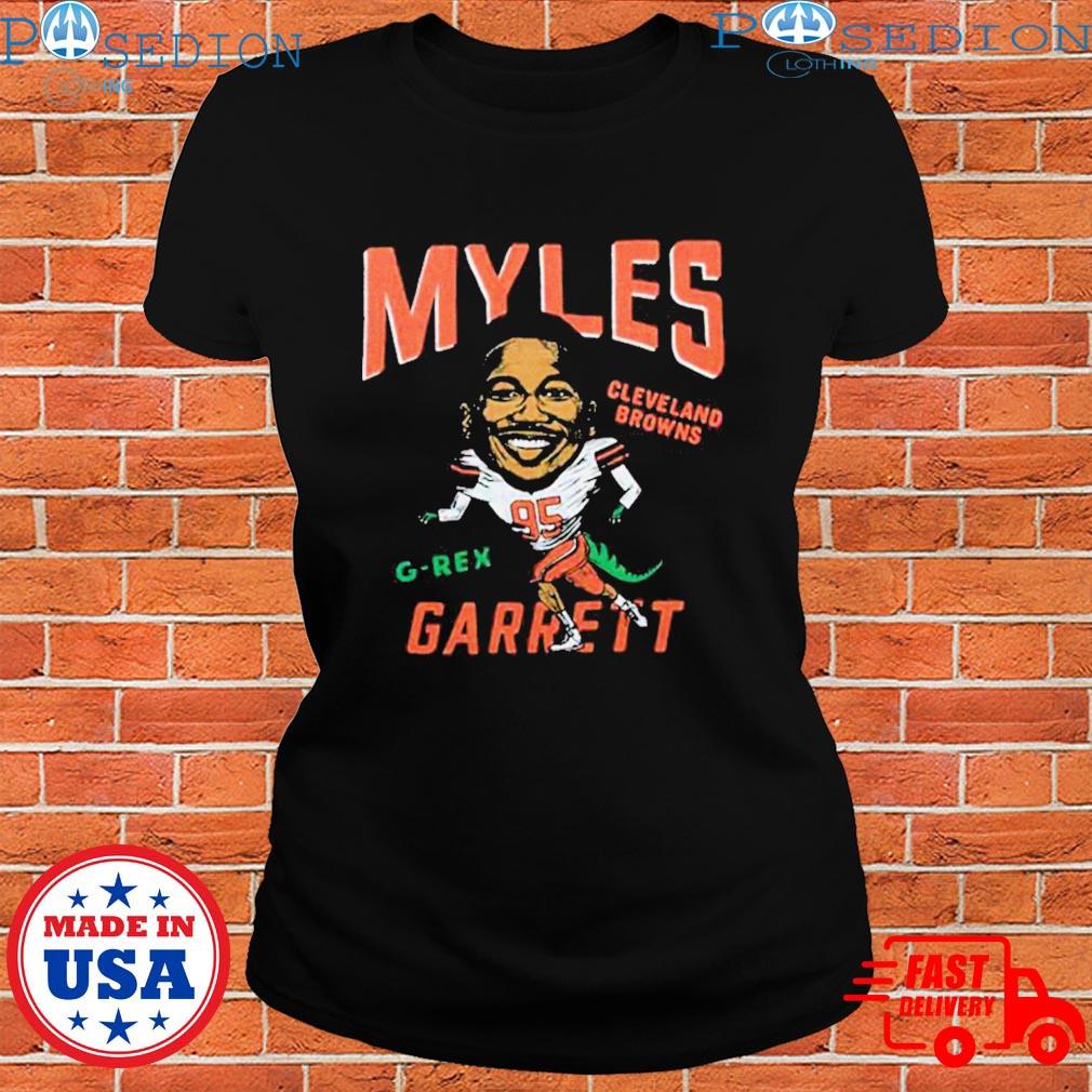 Official myles Garrett Cleveland Browns G-Rex Caricature Player Tri-Blend T- Shirts, hoodie, tank top, sweater and long sleeve t-shirt