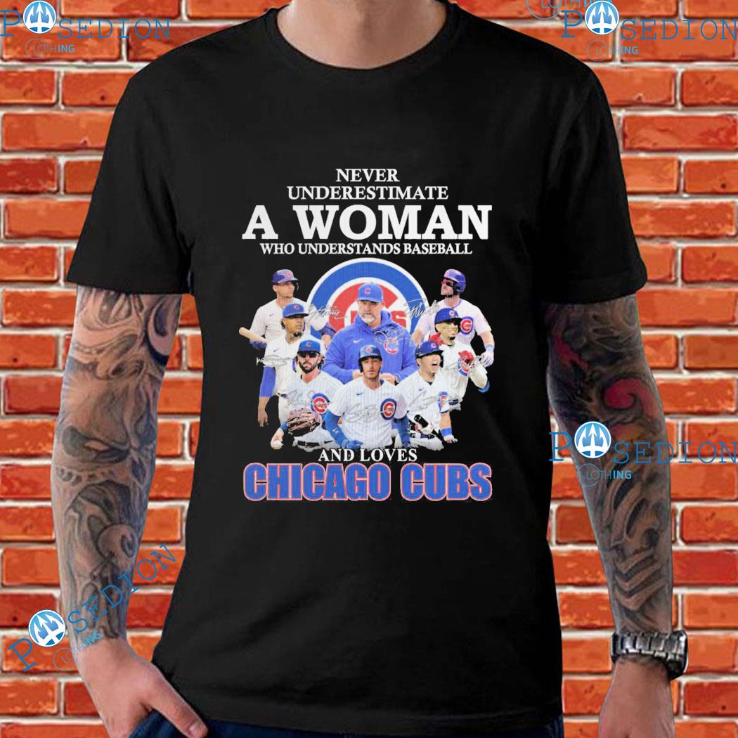 Product never Underestimate A Woman Who Understands Baseball And Loves  Chicago Cubs Shirt Hoodie Sweater, hoodie, sweater, long sleeve and tank top