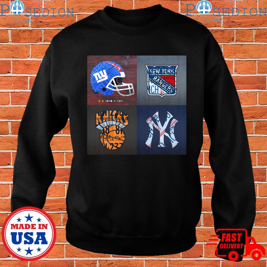 New York Sports Team License Plate Art Giants Rangers Knicks