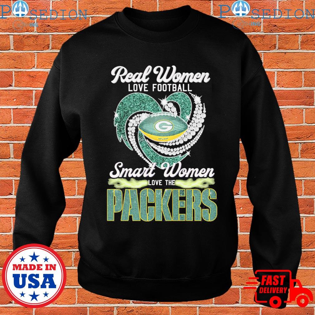 Real Women Love Football Smart Women Love The Green Bay Packers 2023 Logo  Shirt Plus Size