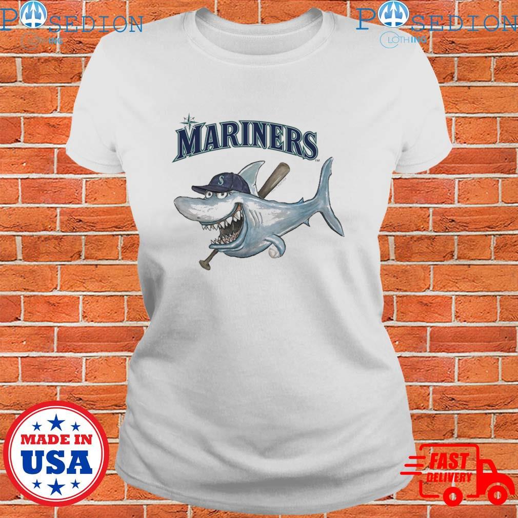 Tiny Turnip Seattle Mariners Women's White Shark Logo T-Shirt