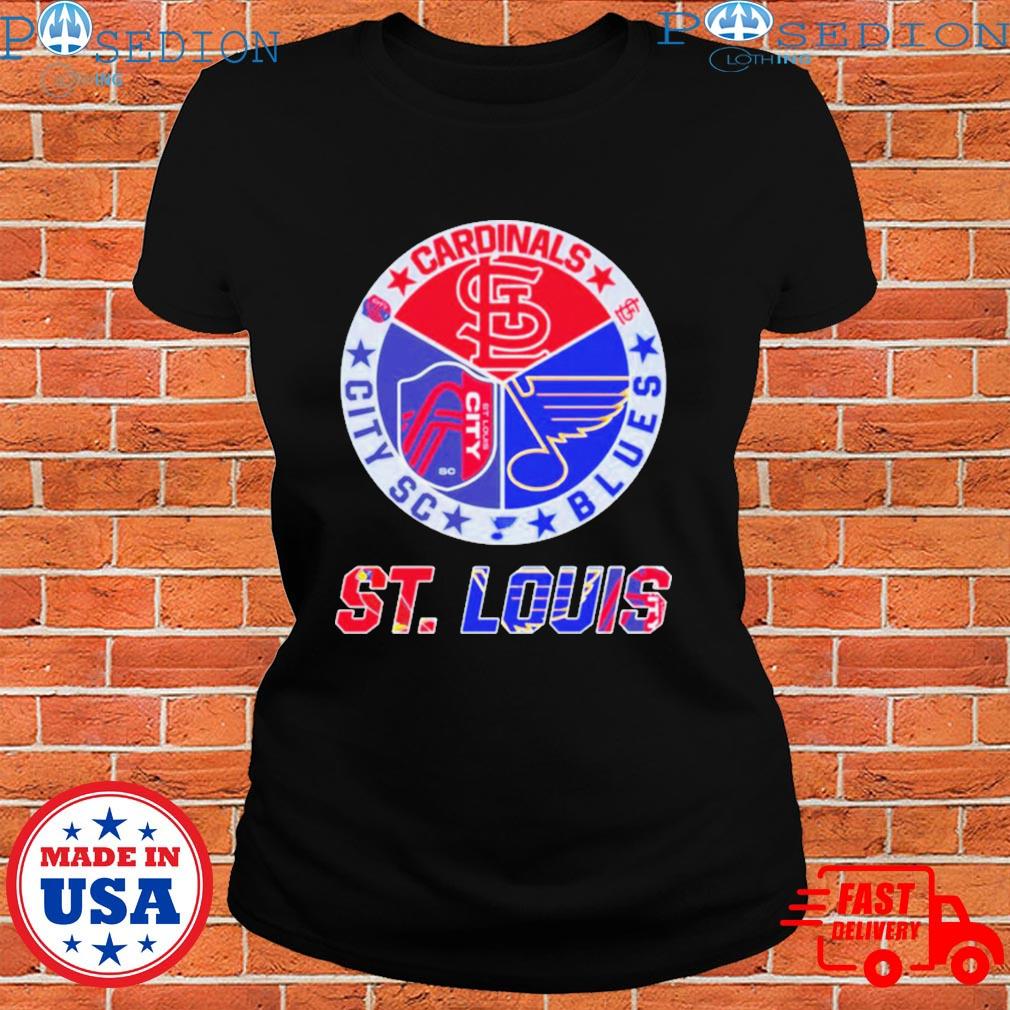 St Louis City Sc St Louis Cardinals St Louis Blues Logo Shirt