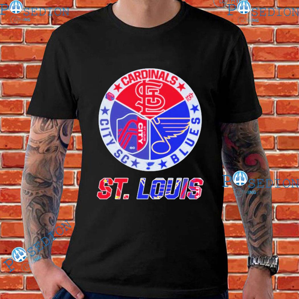 St Louis sport teams Louis City SC St Louis Blues and St Louis Cardinals  shirt, hoodie, sweater, long sleeve and tank top