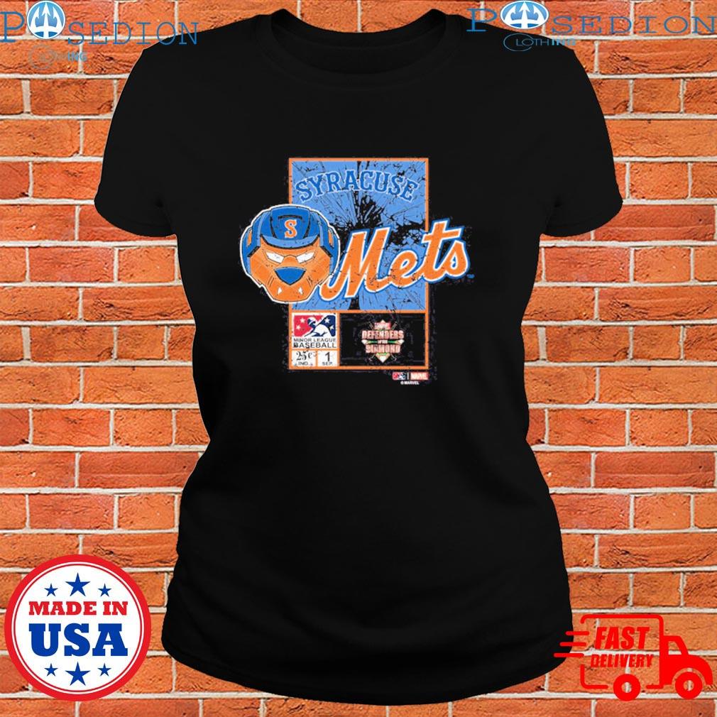 Syracuse Mets Marvel's Defenders of the Diamond Black Long sleeve T-sh