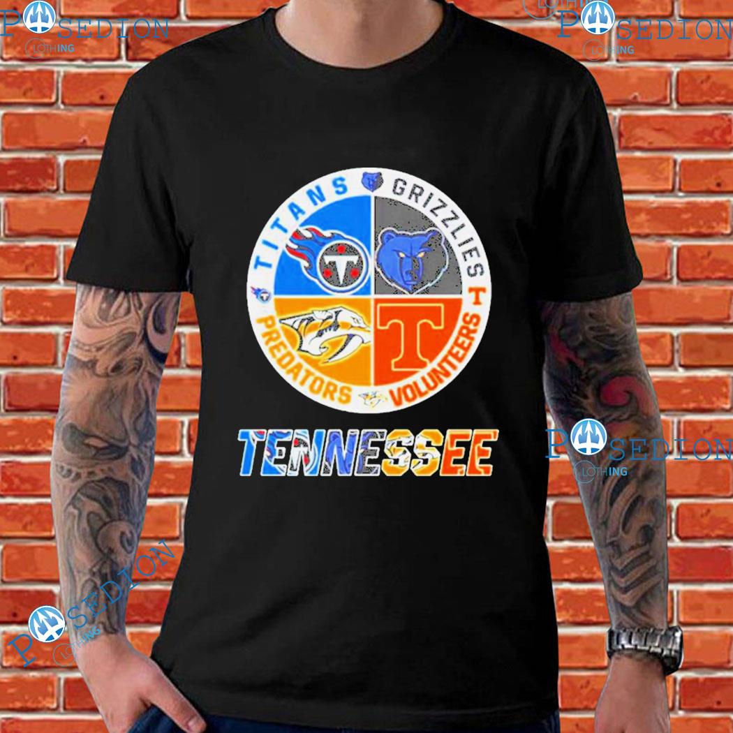 Tennessee Titans Grizzlies Volunteers and Predators logo shirt - Wow Tshirt Store  Online