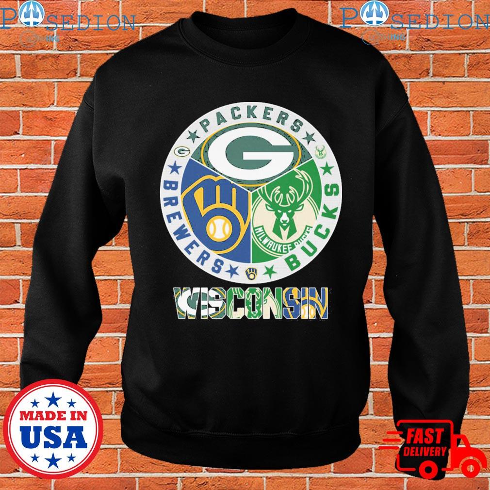 Wisconsin Packers Wisconsin Brewers Wisconsin Bucks T-shirt