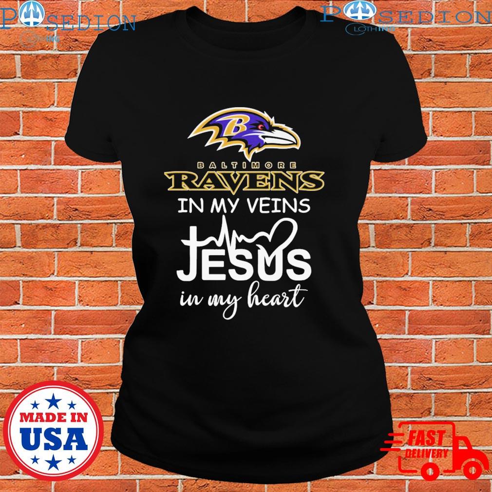 Baltimore Ravens In My Veins Jesus In My Heart T-shirts, hoodie, sweater,  long sleeve and tank top