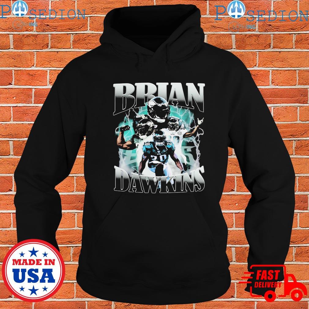 Brian Dawkins Philadelphia Eagles Men's Black Name & Number Logo Long  Sleeve T-Shirt 