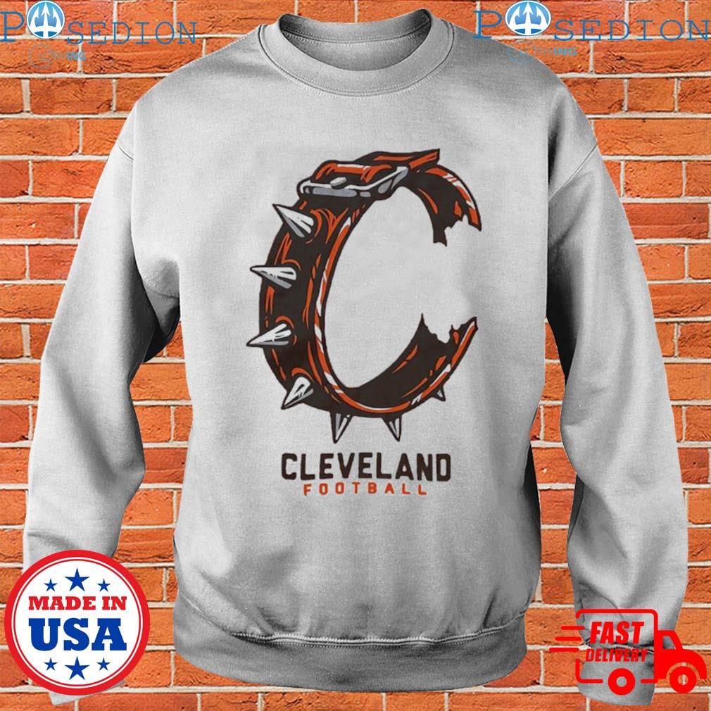 Orange Cleveland Football C Collar T Shirt