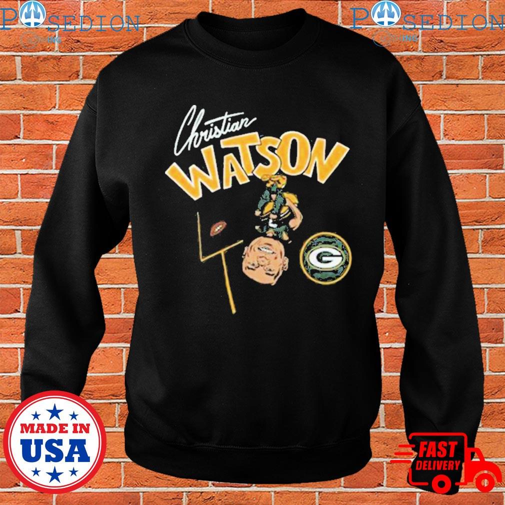 Christian Watson Green Bay Packers Men's Green Name & Number Logo T-Shirt 