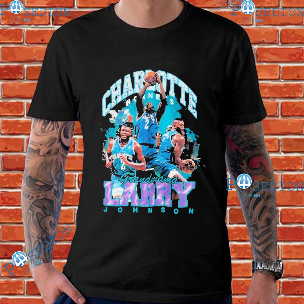 Larry Johnson Charlotte Hornets Mitchell And Ness Hardwood Classics Bling  Concert Player T-Shirts, hoodie, sweater, long sleeve and tank top