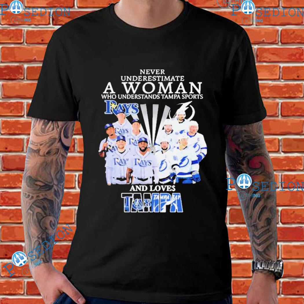 Never Underestimate A Woman Who Understands And Loves Tampa Bay Rays &  Lightning 2023 Shirt - Peanutstee