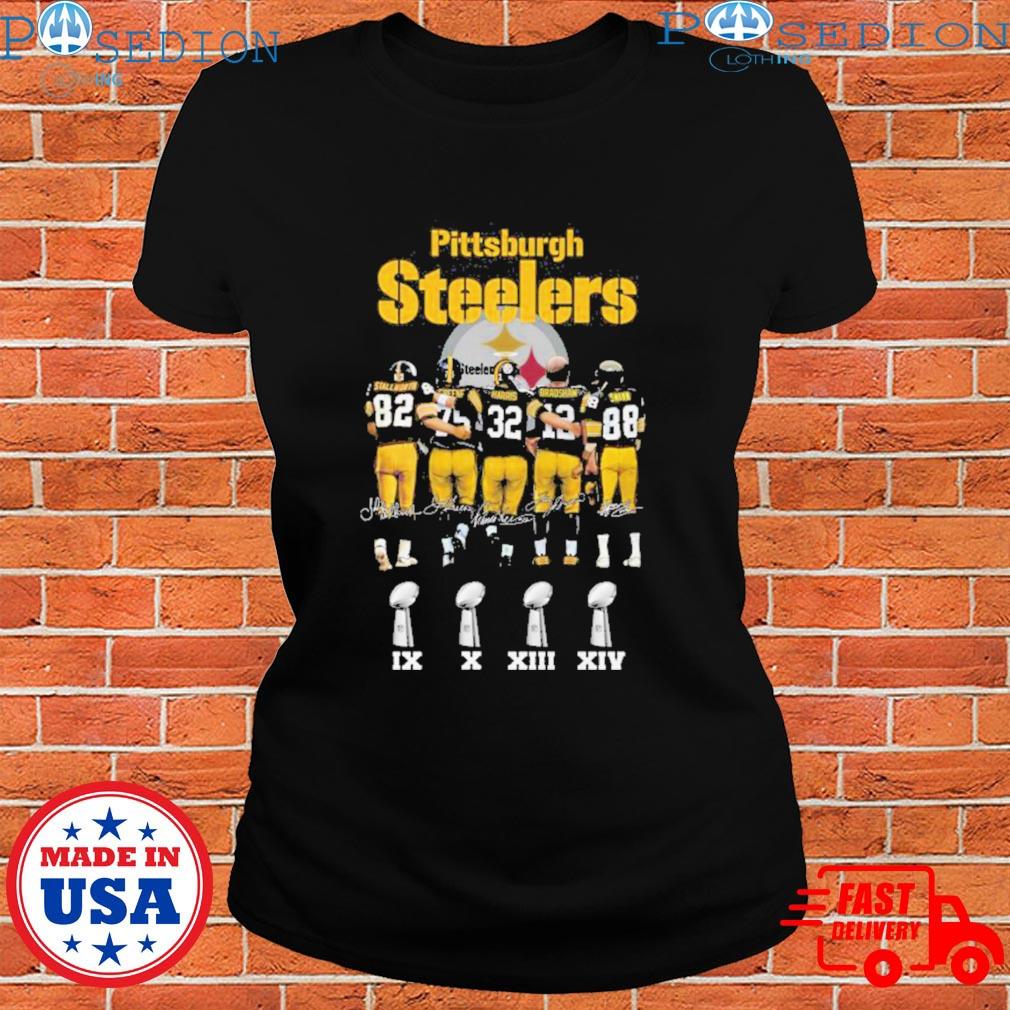 Official pittsburgh Steelers stallworth greene Harris bradshaw swann T-shirt,  hoodie, sweater, long sleeve and tank top