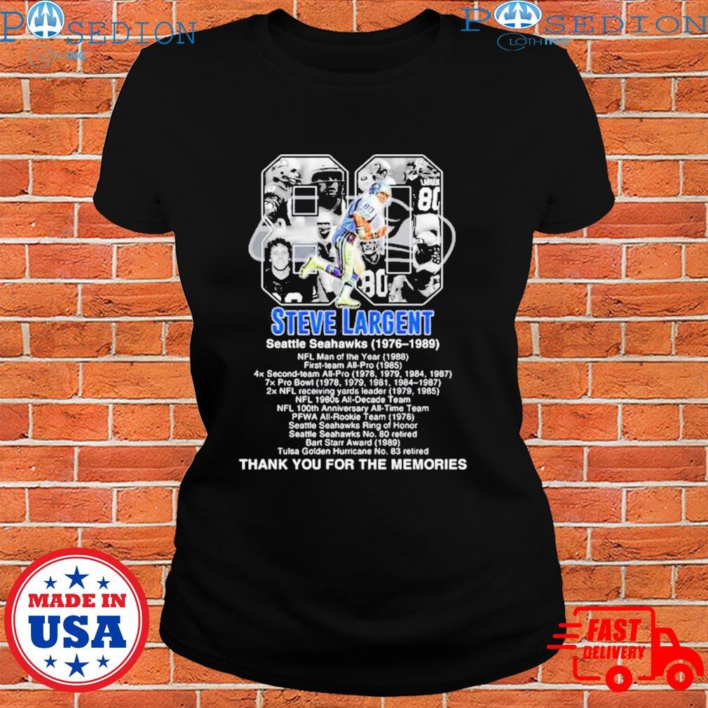 Steve largent 80 Seattle Seahawks thank you for the memories T-shirts,  hoodie, sweater, long sleeve and tank top