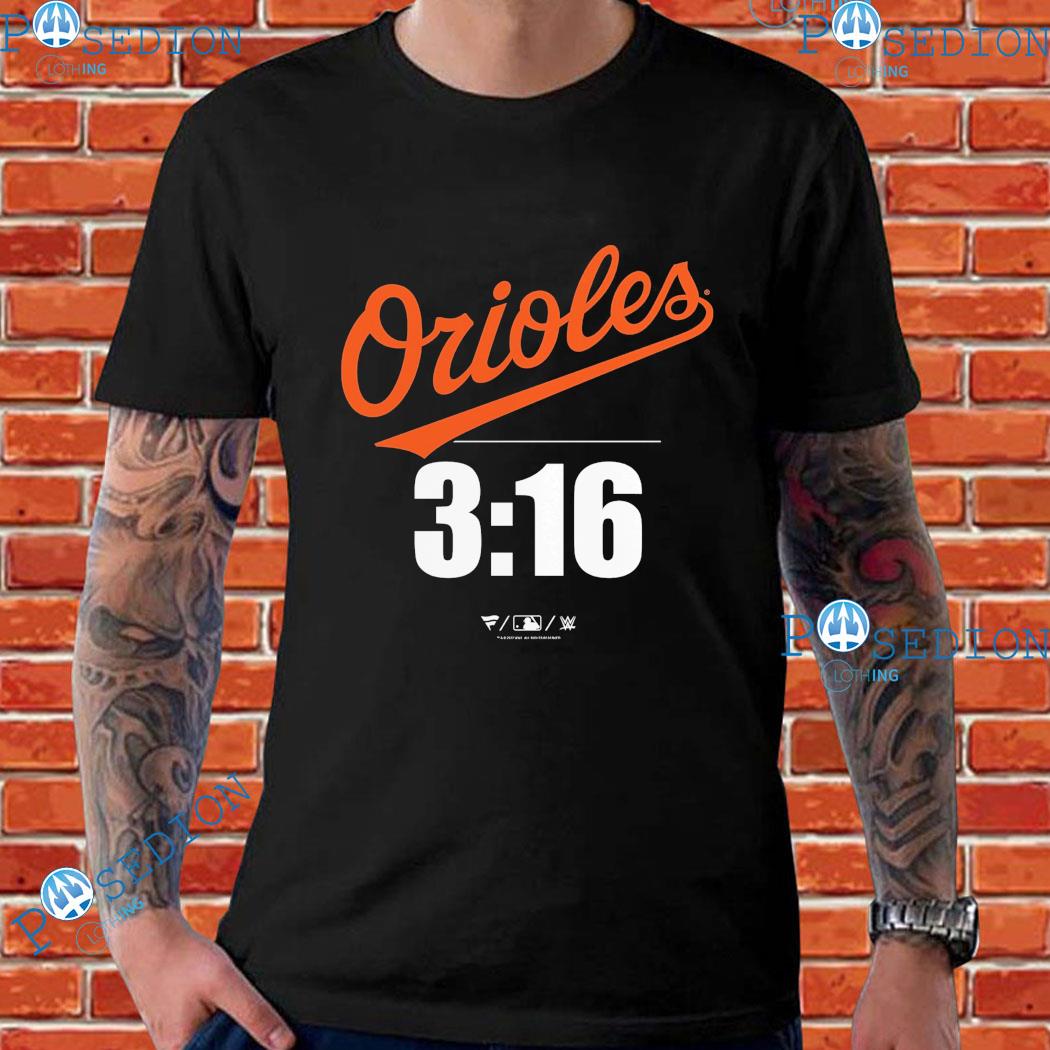 Men's Fanatics Branded Stone Cold Steve Austin Black Baltimore Orioles  3:16 T-Shirt