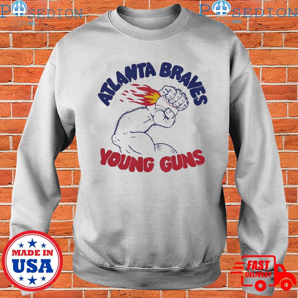 Men's Homage Gray Atlanta Braves Doodle Collection Young Guns Tri-Blend T-Shirt Size: Small