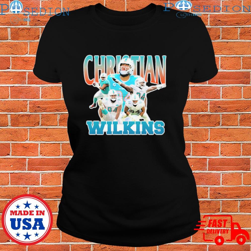 Christian Wilkins Shirt  Miami Football Men's Cotton T-Shirt