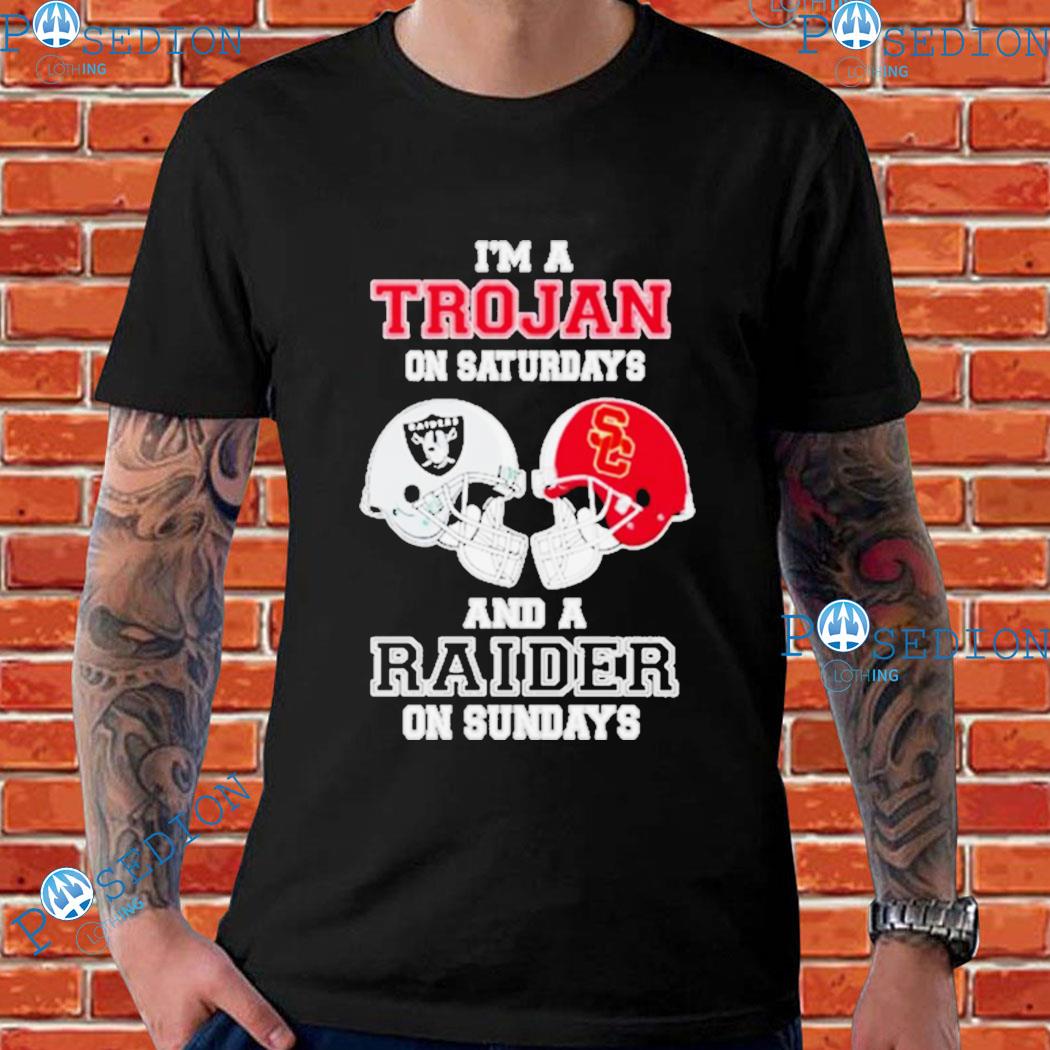 I'm A Trojans On Saturdays And A Raiders On Sundays Helmet 2023 T Shirt -  Limotees