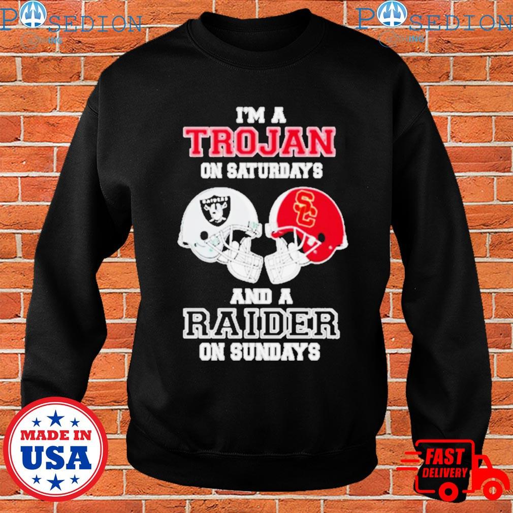 I'm A Trojans On Saturdays And A Raiders On Sundays Helmet 2023 T Shirt -  Limotees