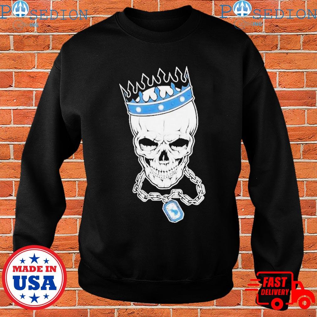 Official NFL Detroit Lions Skull Rock With Crown T-Shirt, hoodie