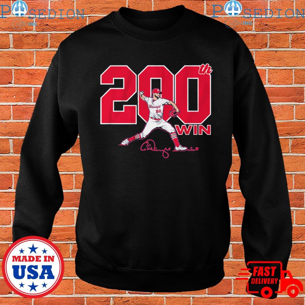 Official St louis cardinals adam wainwright 200 career wins in mlb T-shirt,  hoodie, tank top, sweater and long sleeve t-shirt