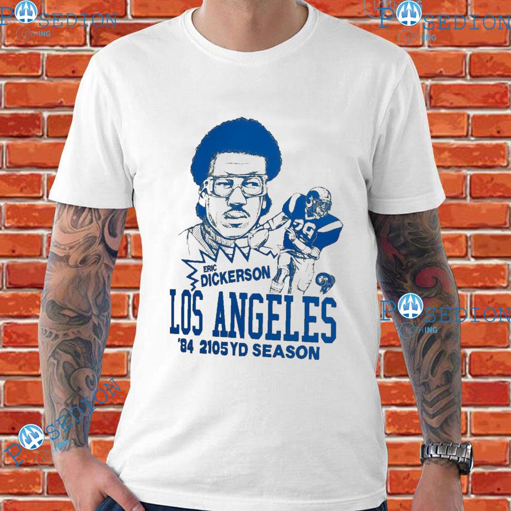 Los Angeles Rams Mitchell & Ness Eric Dickerson Stencil Font Players T-Shirt