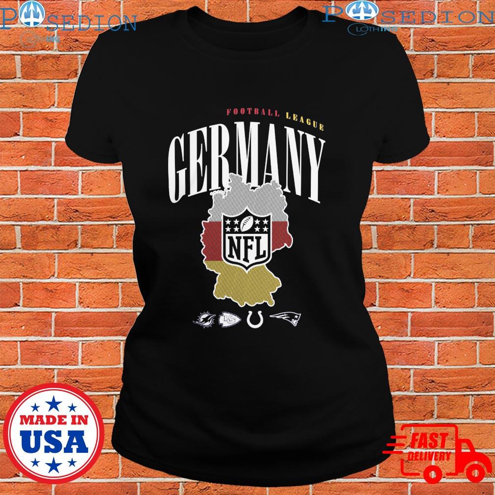 Germany Nfl Shield Frankfurt Hometown Dolphins Kansas Colts Patriots 4 Team  Graphic T-Shirts, hoodie, sweater, long sleeve and tank top