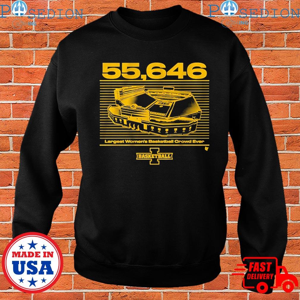 Iowa Basketball 55646 Largest Women's Basketball Crossover At Kinnick T- Shirts, hoodie, sweater, long sleeve and tank top