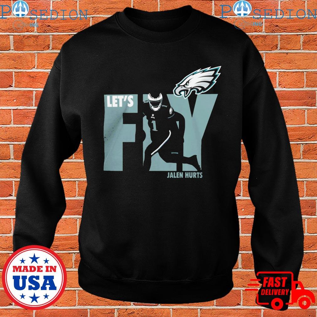 JALEN HURTS PHILADELPHIA EAGLES T-SHIRT. FLY EAGLES FLY T-SHIRT.