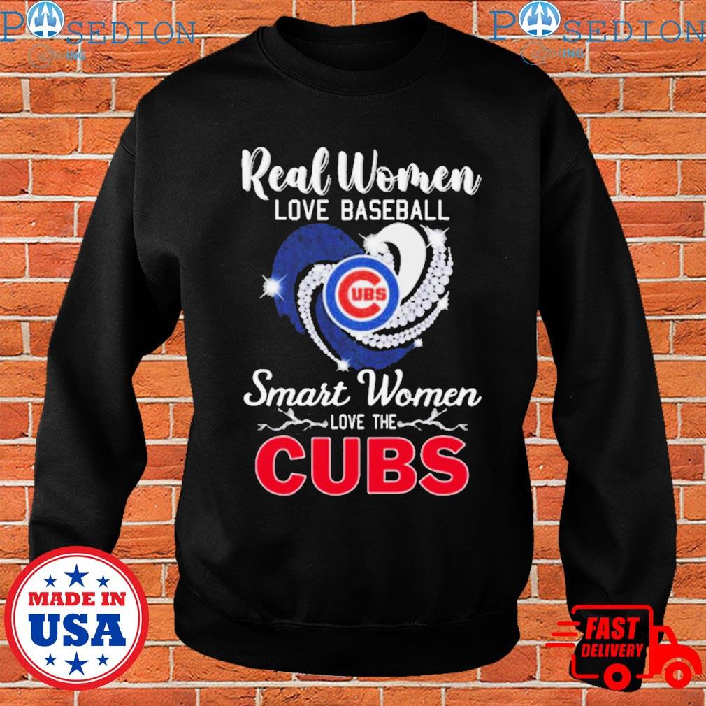 Real Women Love Baseball Smart Women Love The Chicago Cubs Diamond Heart  T-Shirts, hoodie, sweater, long sleeve and tank top