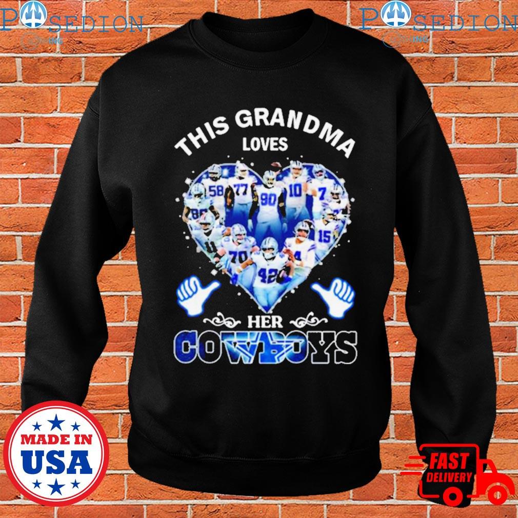 This Grandma Loves Dallas Cowboys Heart Players T-Shirt, hoodie