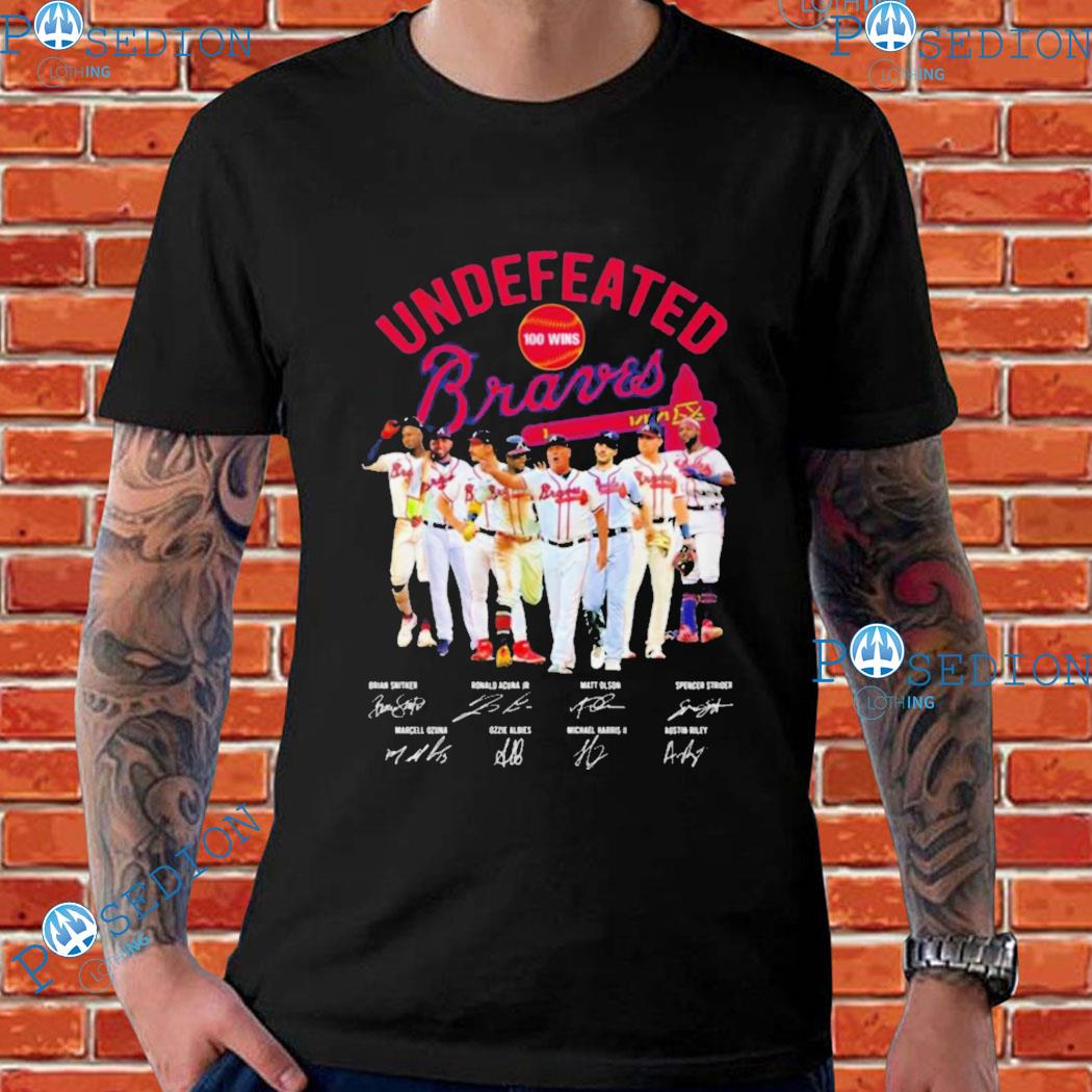 Undefeated Perfect 100 Wins Atlanta Braves Baseball Signatures T-Shirt,  hoodie, sweater, long sleeve and tank top