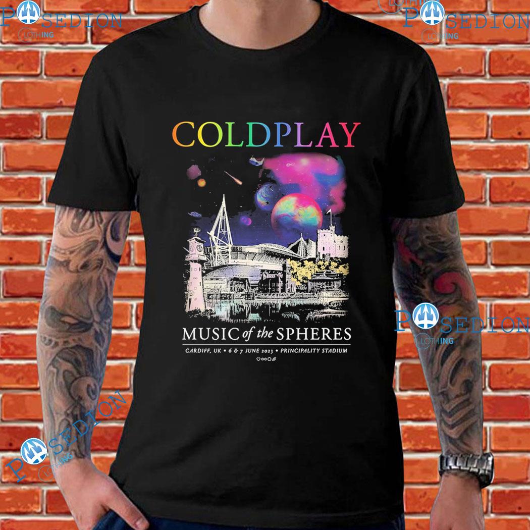 Coldplay Cardiff June 2023 Music Of The Spheres Cardiff Uk Principality Stadium T-shirts