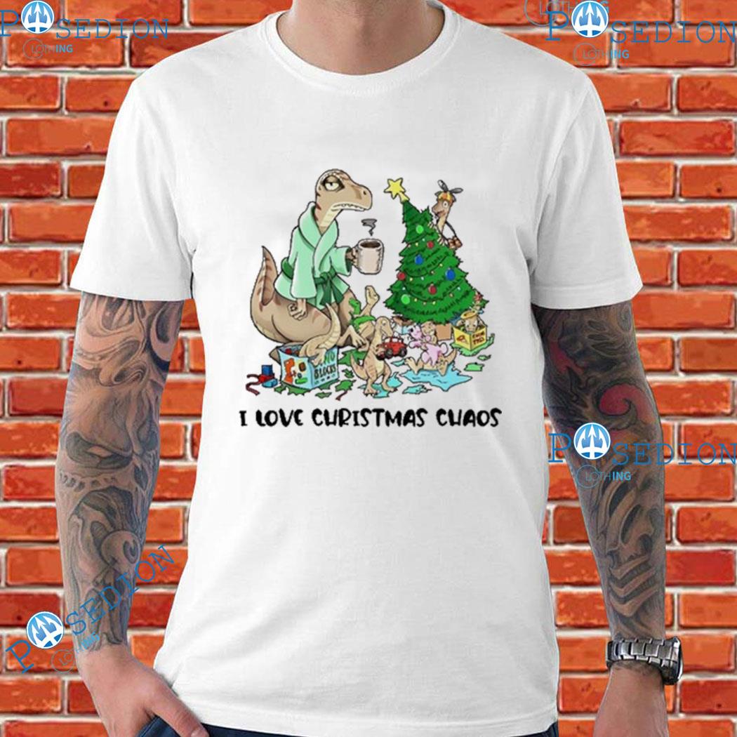 I Love Christmas Chaos Dinosaur Family T-Shirts