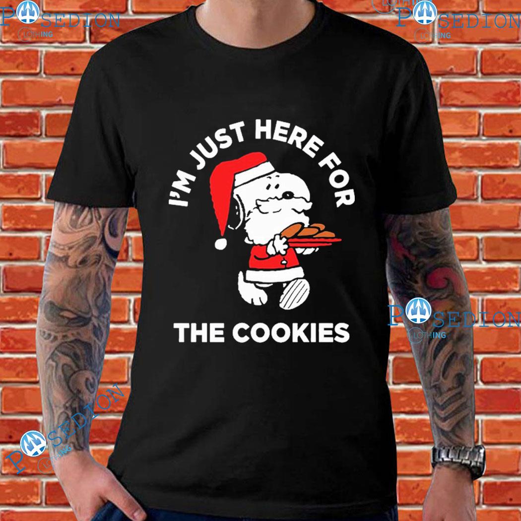 I’M Just Here For The Cookies Peanuts Santa Snoopy Dog Christmas T-shirts