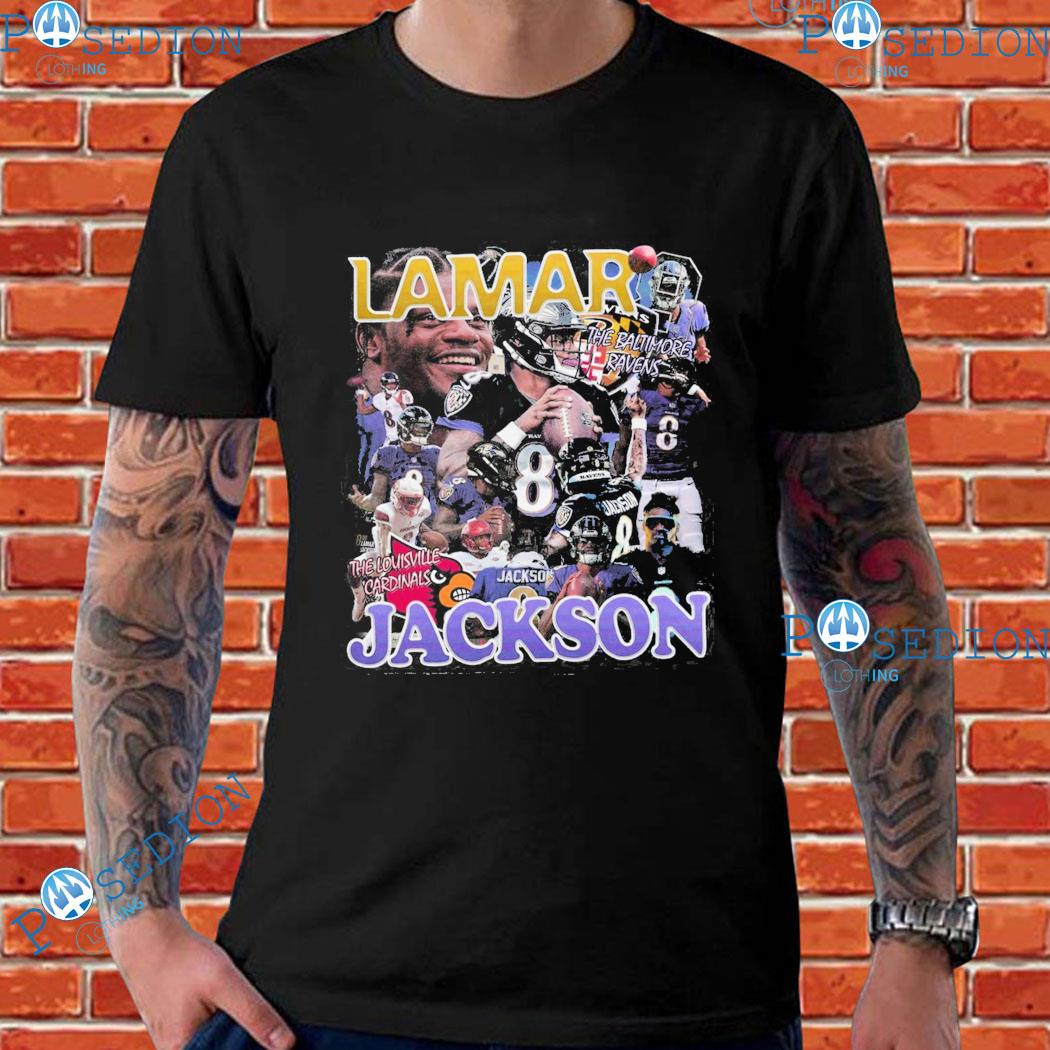 Lamar Jackson The Baltimore Ravens The Louisville Cardinals T-shirts