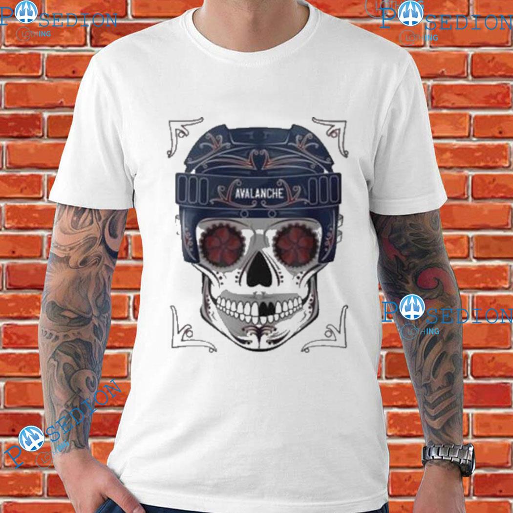 NHL Colorado Avalanche Skull Dia De Los Muertos Hockey Logo T-shirts