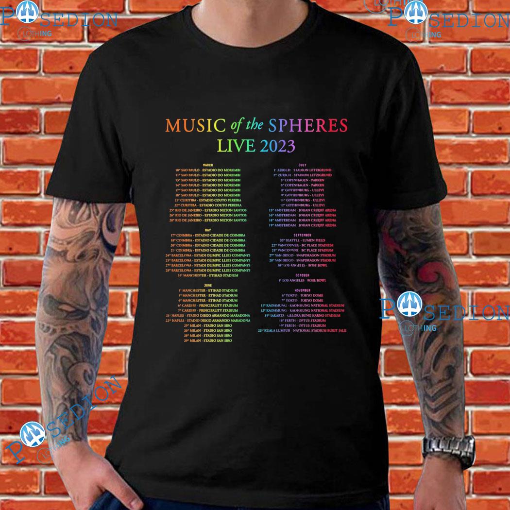 Perth November Music Of The Spheres Live 2023 Tour Pride T-shirts