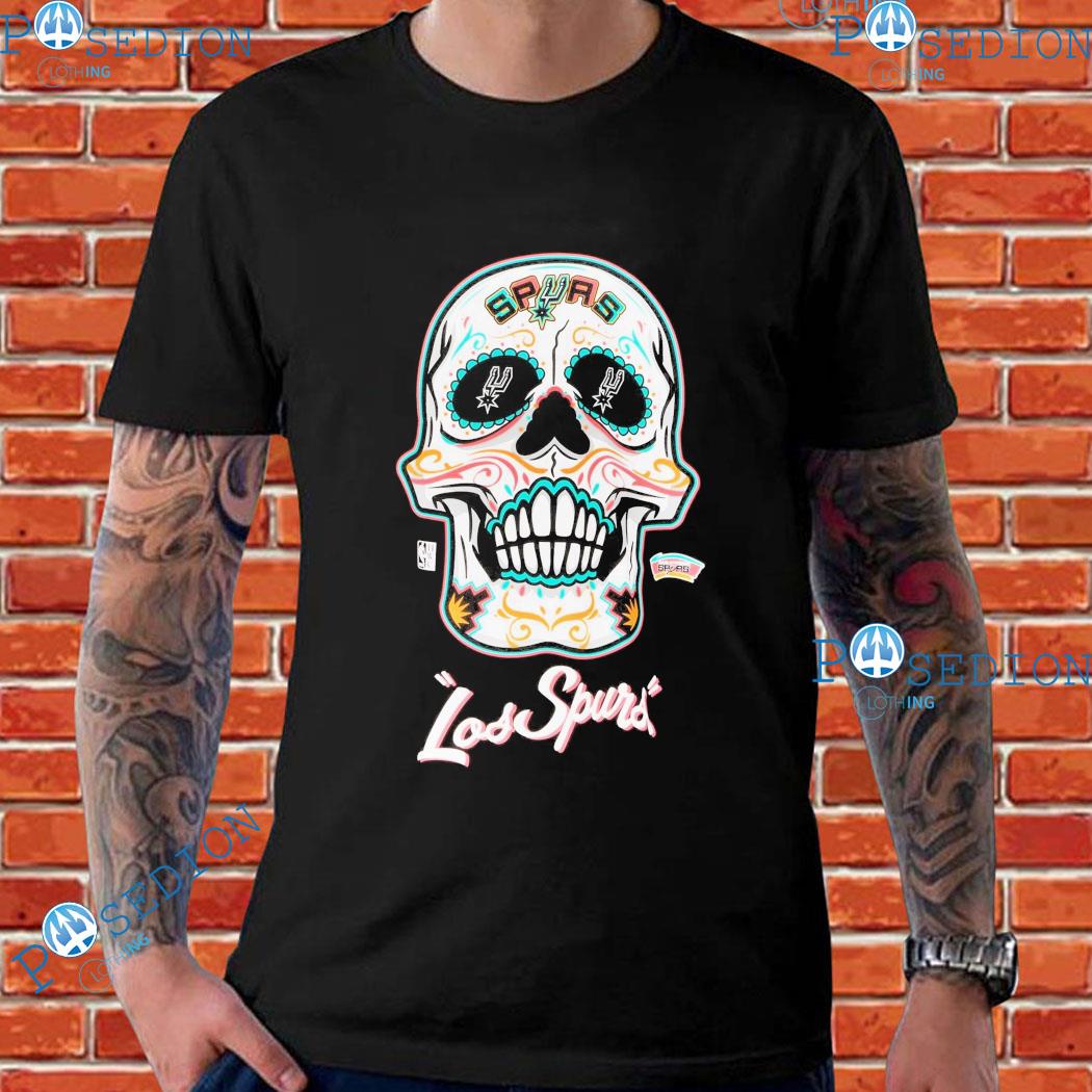 San Antonio Spurs Mitchell & Ness Hardwood Sugar Skull Hometown T-Shirts