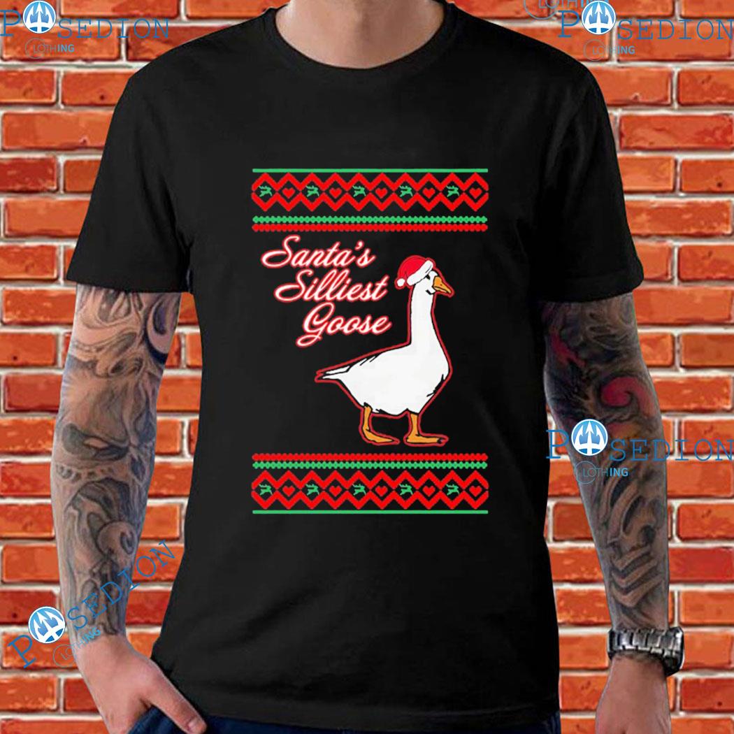 Santa's Silliest Goose Tacky Ugly Christmas Sweater T-shirts