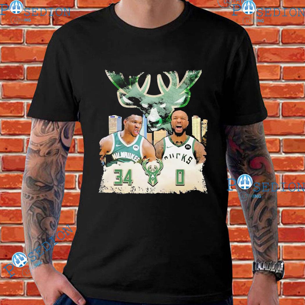 Stadium Men's Milwaukee Bucks Damian Lillard and Giannis Antetokounmpo T-shirts