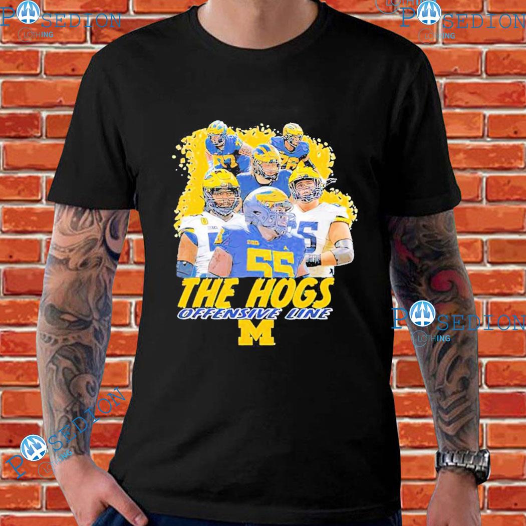Valiant University Of Michigan Football The Hogs Offensive Line T-Shirts