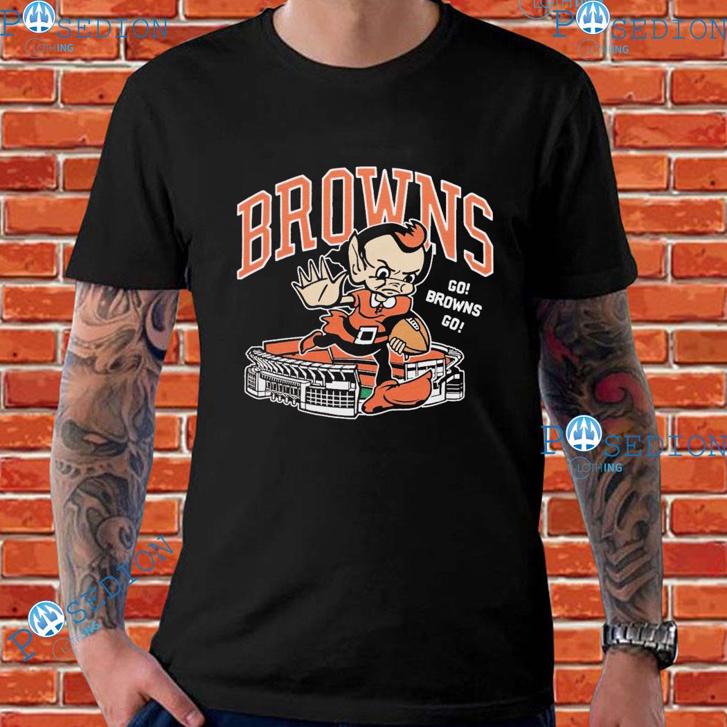 Cleveland Browns Brownie Stiff Arm Stadium Go! Browns Go T-Shirts ...