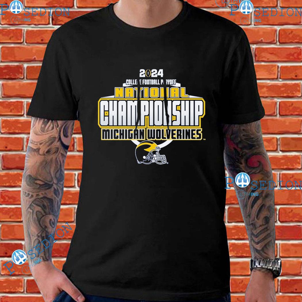 College Football Playoff 2024 National Championship Game Michigan   College Football Playoff 2024 National Championship Game Michigan Wolverines Helmet T Shirts Shirt 